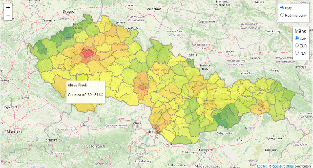 Zpracování cenové mapy Česka