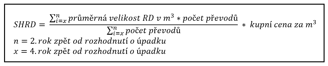 Statistická hodnota rodinného domu - vzorec